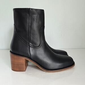 Portland Leather Patina Oslo Boots Women's 8 Black Brown Zip Classic Casual Boho